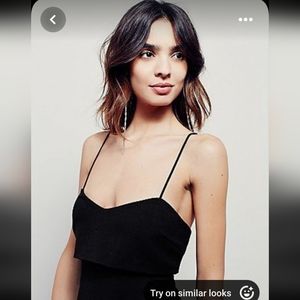 Free People Wavebreak Cross Cross Strap Black Evening Dress Size M